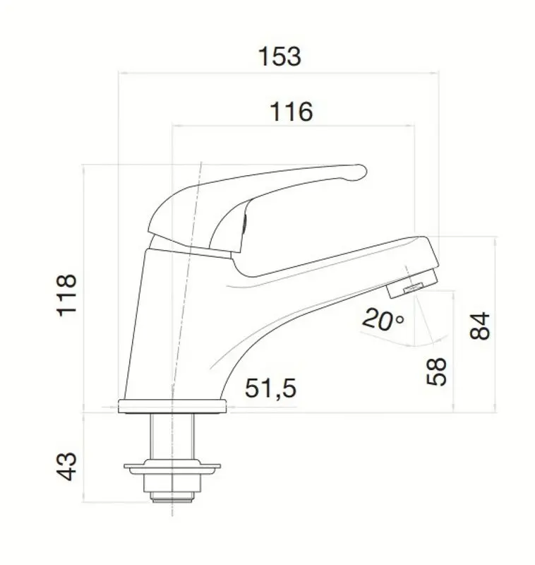 Baterie pentru lavoar Fiore Altura 41CR2810 (Chrome)