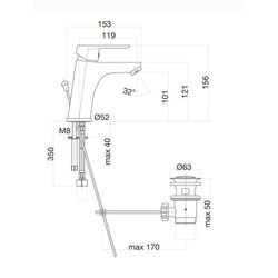 Baterie pentru lavoar Fiore Kevon 81CR8124 (Chrome) Thumb