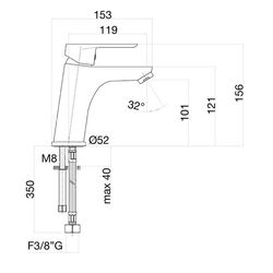 Baterie pentru lavoar Fiore Kevon 81NN8124 (Black) Thumb
