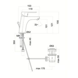 Baterie pentru lavoar Fiore Kevon Chic 81BX8124 (Black) Thumb