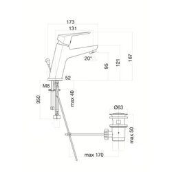 Baterie pentru lavoar Fiore Kyro 86CR8115 (Chrome) Thumb