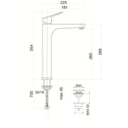 Baterie pentru lavoar Fiore Kyro 86CR8128 (Chrome) Thumb