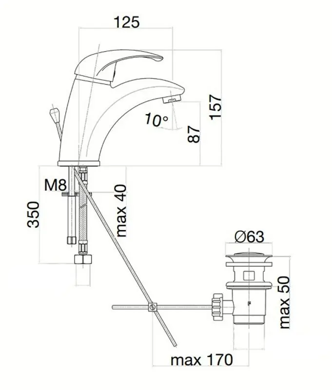 Baterie pentru lavoar Fiore Nexus 43CR2520 (Chrome) - 2