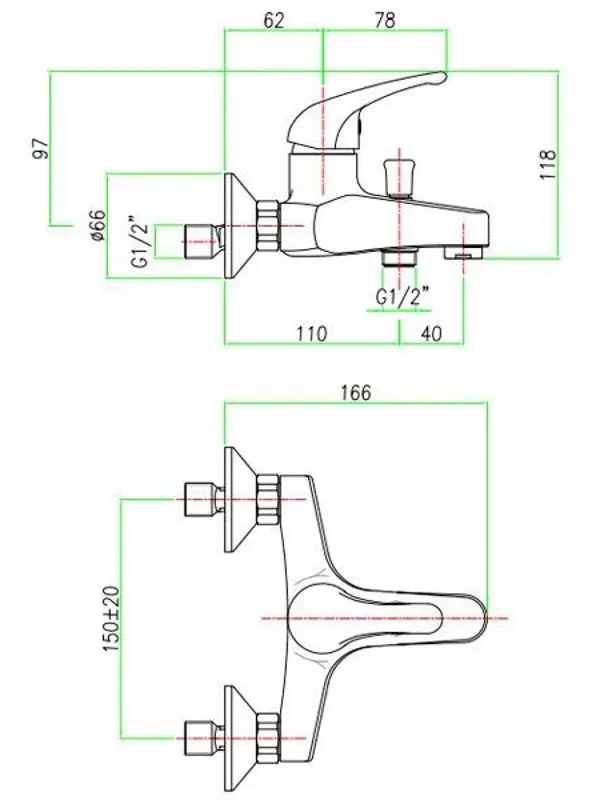 Baterie pentru cada si dus Fiore Altura 41CR1510 (Chrome)
