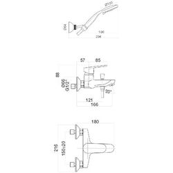 Baterie pentru cada si dus Fiore Kevon 81NN8150 (Black) Thumb