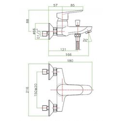 Baterie pentru cada si dus Fiore Kevon Chic 81BX8152 (Black/Chrome) Thumb