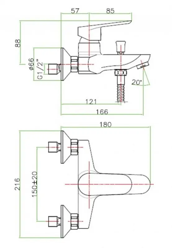 Baterie pentru cada si dus Fiore Kevon Chic 81BX8152 (Black/Chrome) - 3