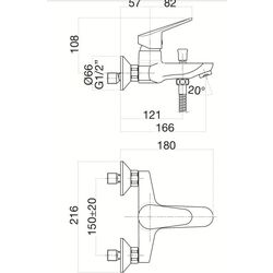 Смеситель для ванны и душа Fiore Kyro 86CR8152 (Chrome) Thumb