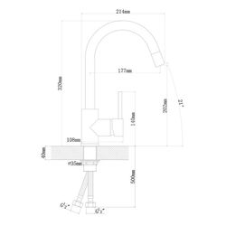Смеситель для мойки Florentina Alfa FL (Anthracite) Thumb