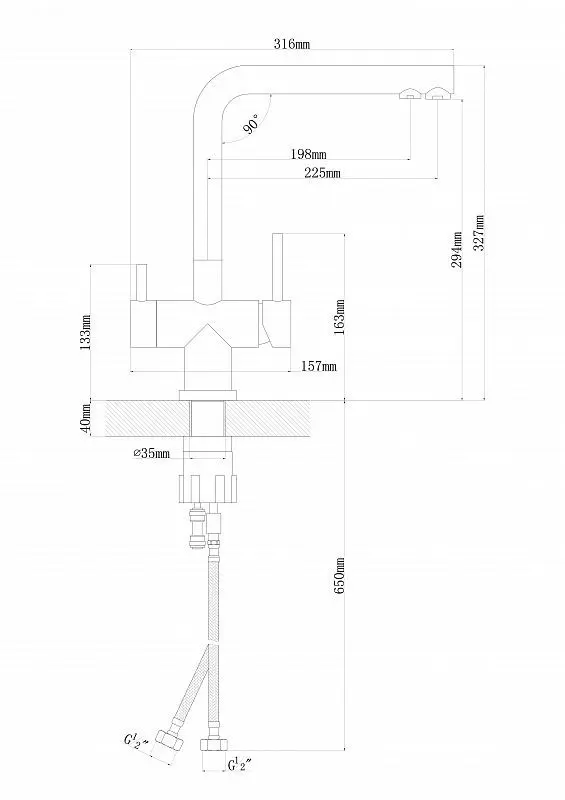 Смеситель для мойки Florentina Ares FL (Brown) - 2
