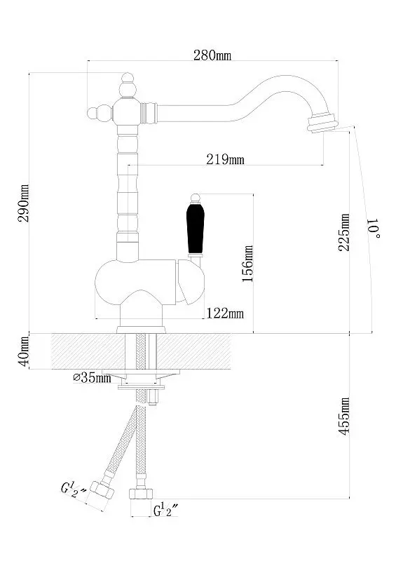 Смеситель для мойки Florentina Oda FL (Anthracite)