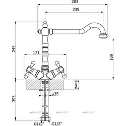 Смеситель Florentina Tau (Bronze) Thumb