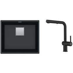 Set chiuveta + baterie Franke KNG 110-52 + Active Twist (Matte Black)