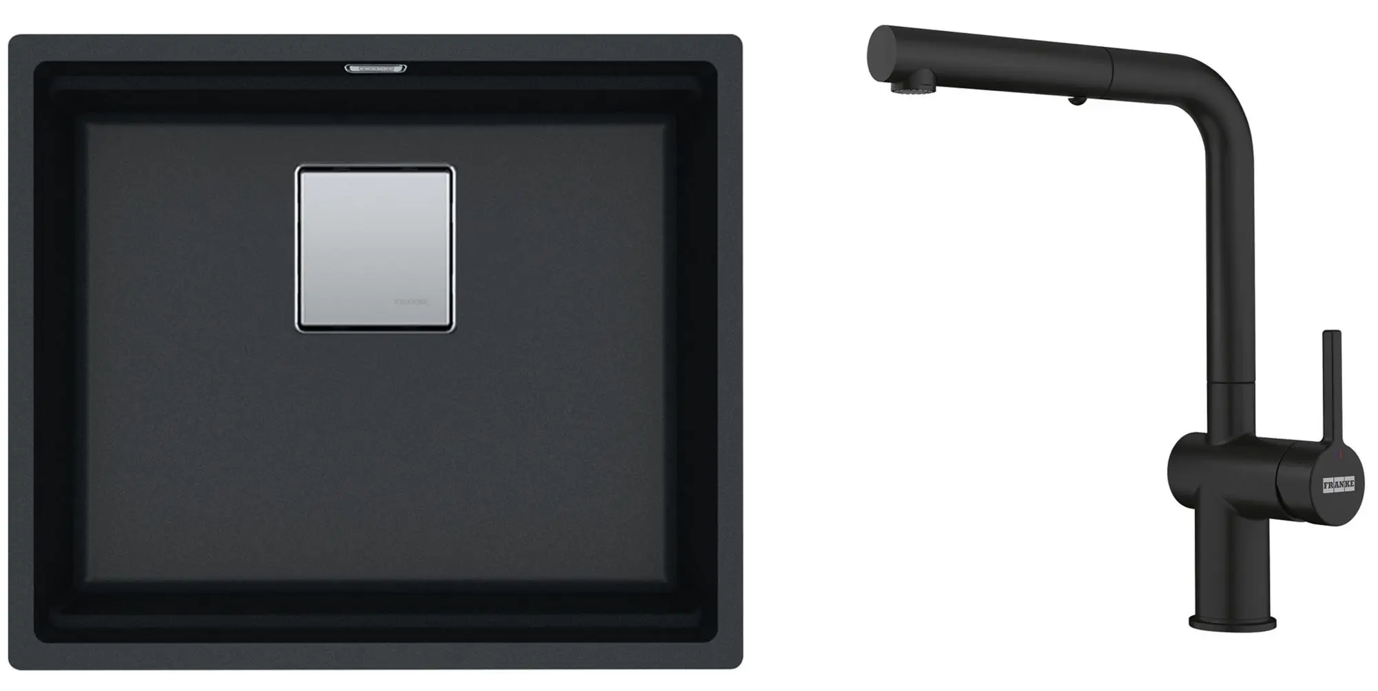 Set chiuveta + baterie Franke KNG 110-52 + Active Twist (Matte Black)