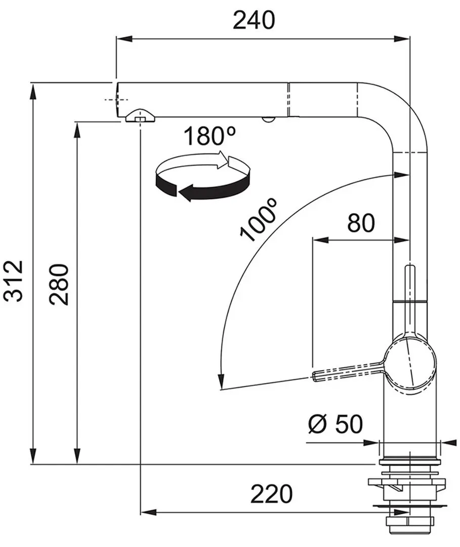 Baterie pentru chiuveta Franke Active Pull Out Spray (Oyster) - 3