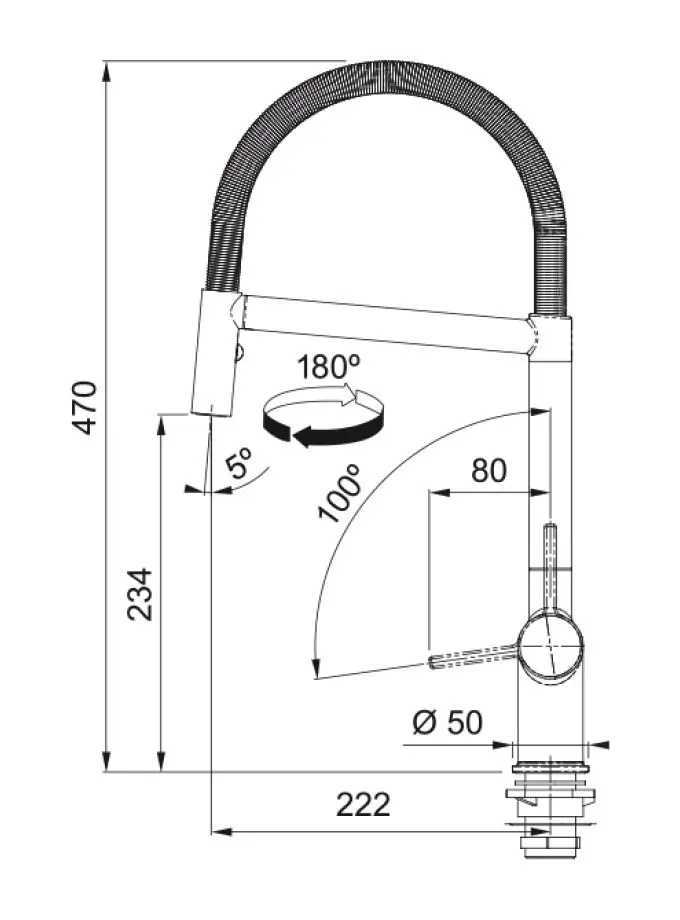 Baterie pentru chiuveta Franke Active Semi Pro (Matt Black) - 3