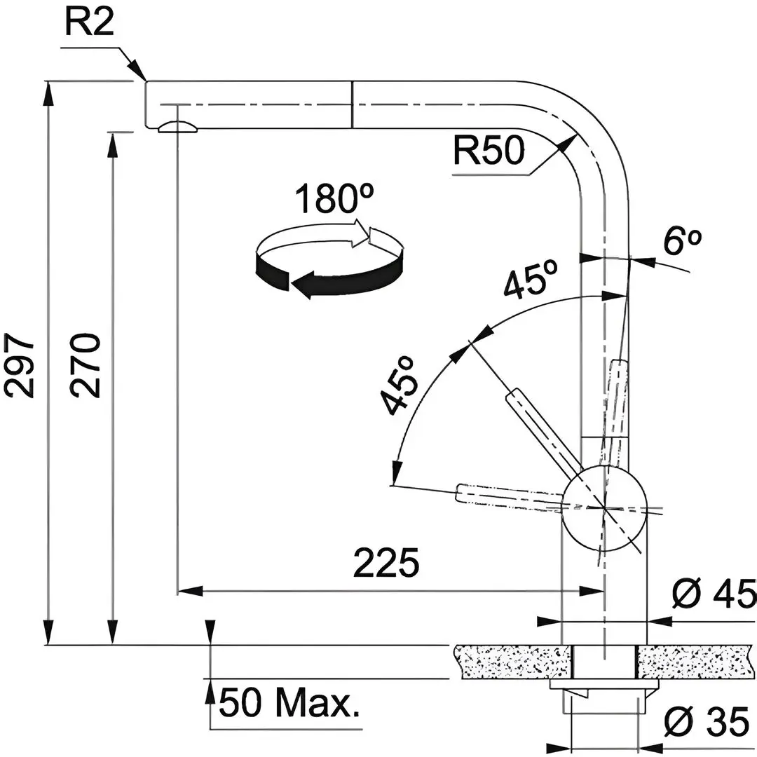 Baterie pentru chiuveta Franke Atlas Neo 115.0628.208 (Copper)