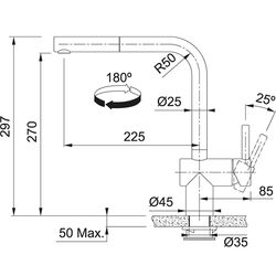 Baterie pentru chiuveta Franke Atlas Neo Sensor Pull Out (Industrial Black) Thumb