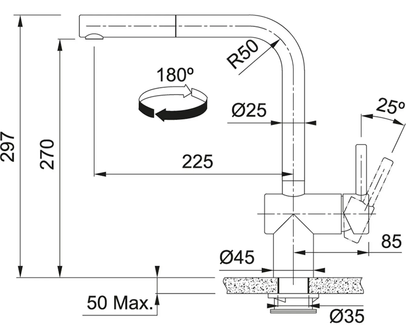 Baterie pentru chiuveta Franke Atlas Neo Sensor Pull Out (Industrial Black) - 2
