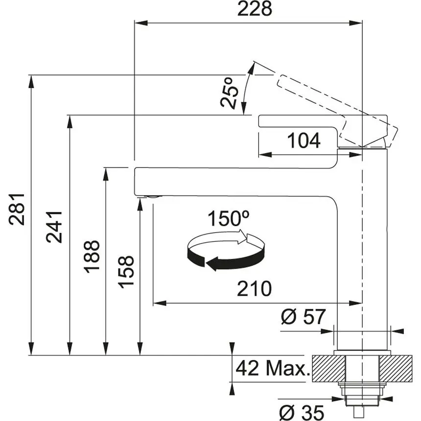 Baterie pentru chiuveta Franke Centro 115.0621.600 (White/Inox) - 3