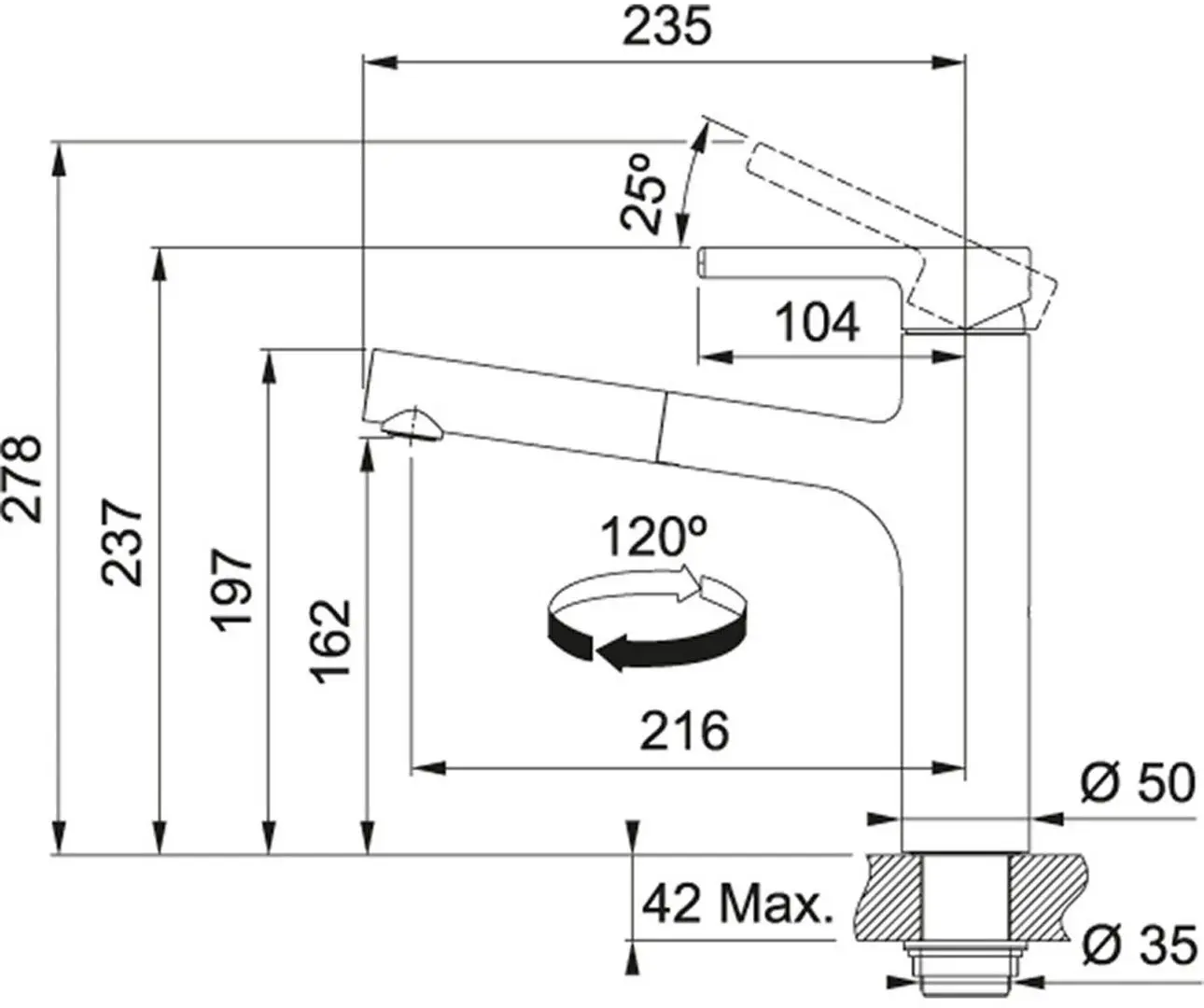 Baterie pentru chiuveta Franke Centro Pull Out (Bianco/Inox) - 2