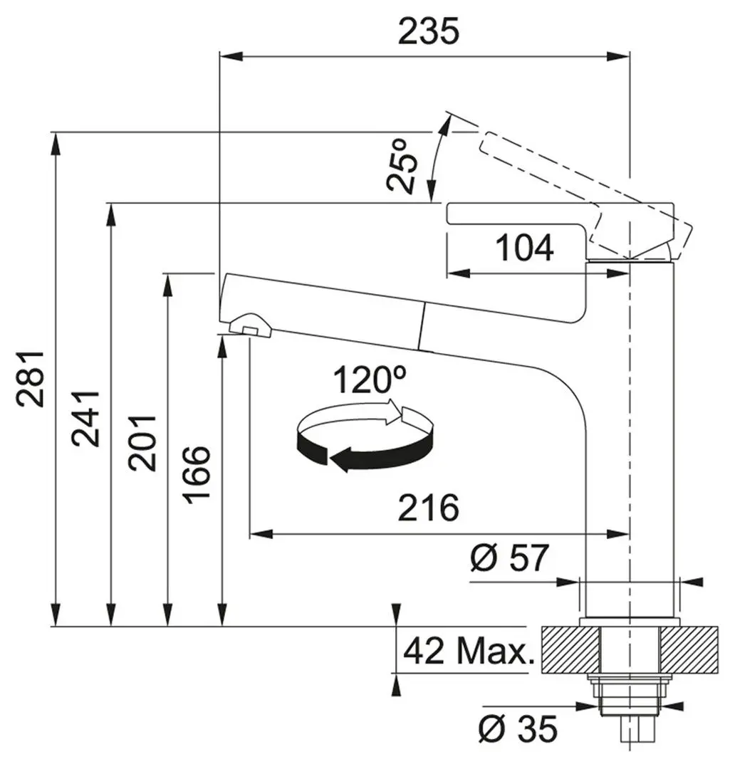 Baterie pentru chiuveta Franke Centro Pull Out (Matte Black) - 3