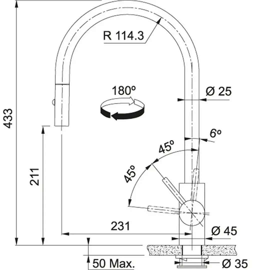 Baterie pentru chiuveta Franke Eos Neo Pull Out (Inox) - 7