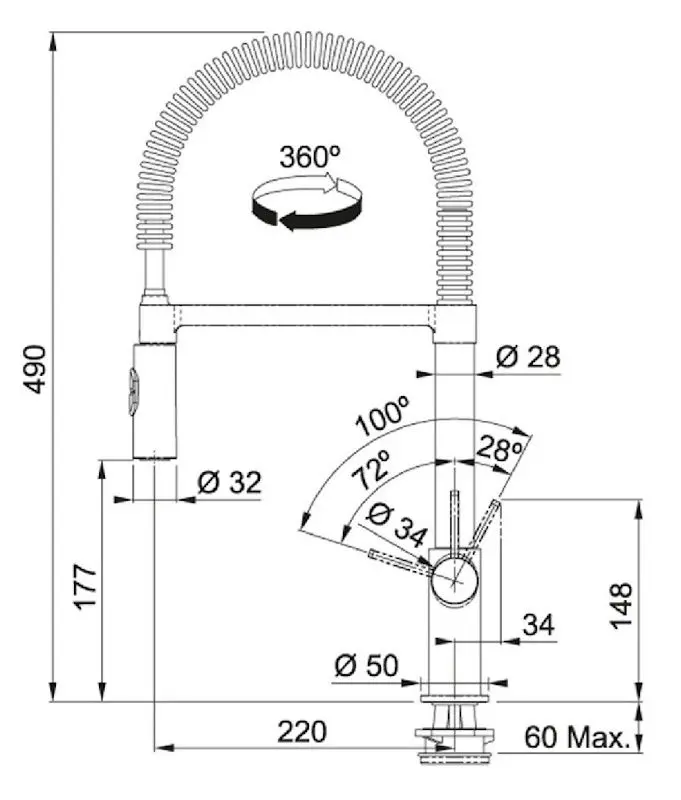 Baterie pentru chiuveta Franke Fox 115.0486.993 (Chrome) - 3