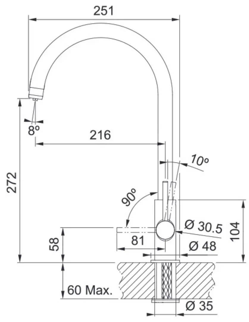 Baterie pentru chiuveta Franke Lina Clear Water (Black) - 3