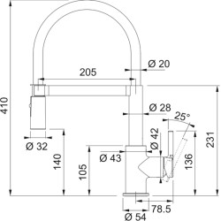 Смеситель для мойки Franke Lina Semi-Pro 115.0725.838 (Black) Thumb