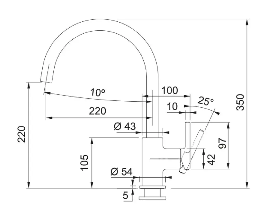 Baterie pentru chiuveta Franke Lina XL (Black)