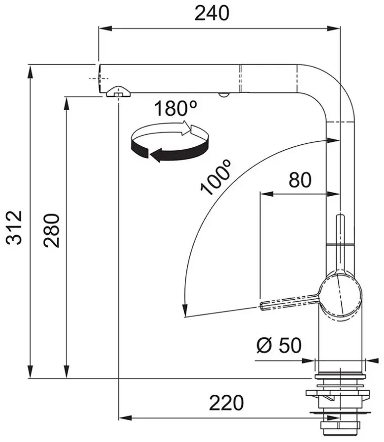 Baterie pentru chiuveta Franke Maris Active 115.0653.383 (White) - 2