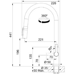 Baterie pentru chiuveta Franke Maris Slim J Pull Down (Black) Thumb