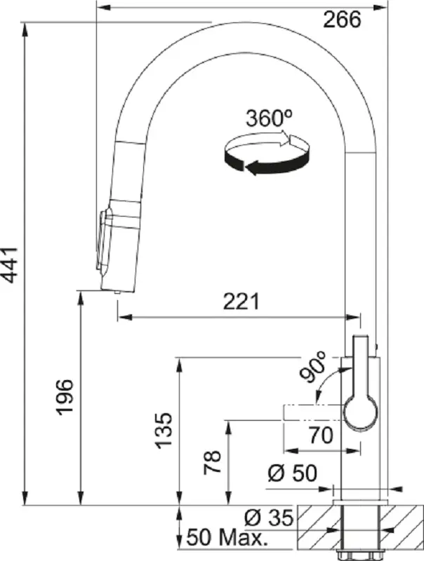Смеситель для мойки Franke Maris Slim J Pull Down (Inox)