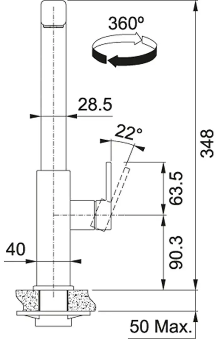 Baterie pentru chiuveta Franke Mythos Pull Out (Inox) - 3