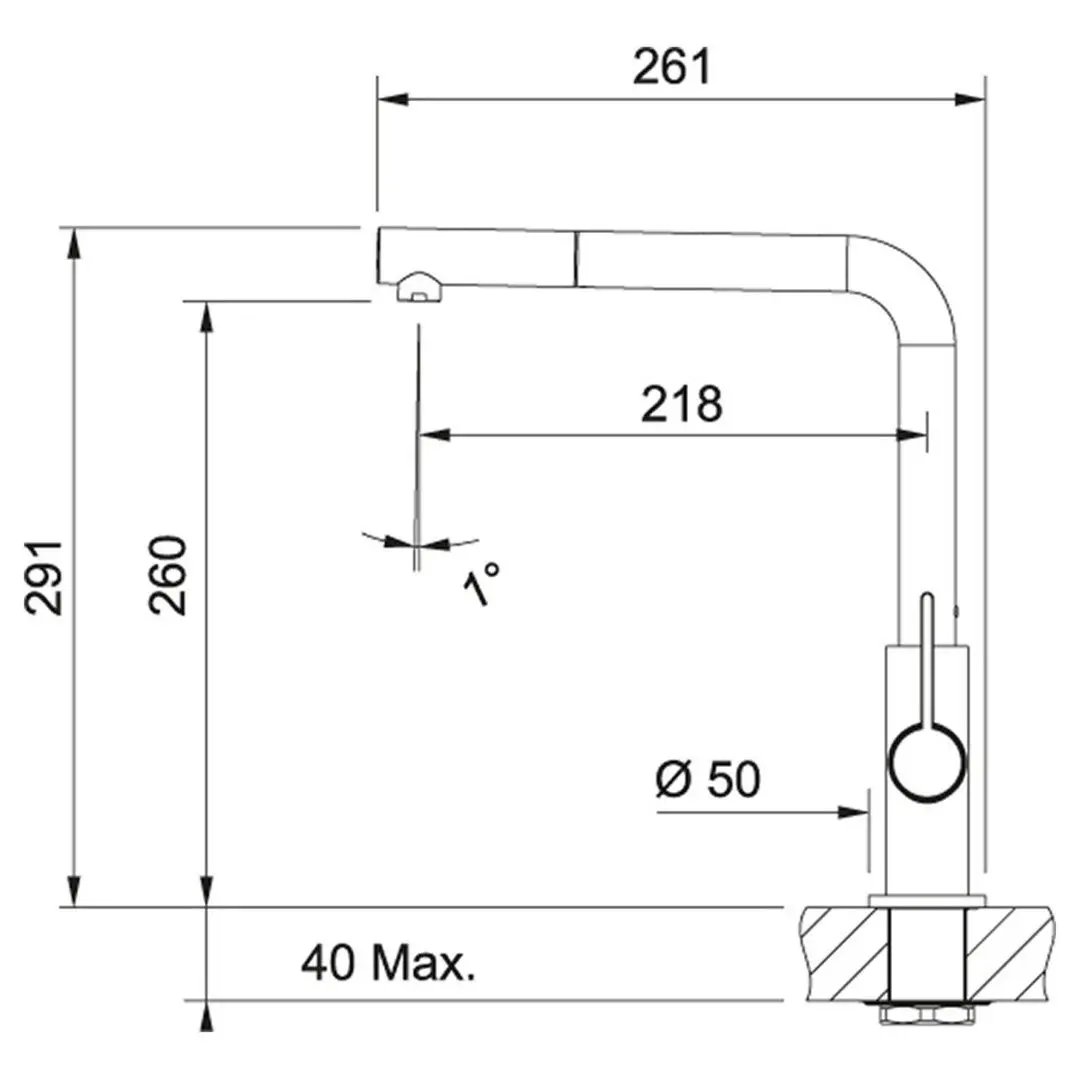 Baterie pentru chiuveta Franke Neptune Evo Pull Out Nozzle (Chrome/Nero) - 2