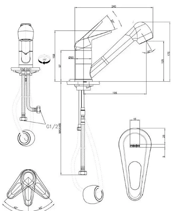 Baterie pentru chiuveta Franke Novara Plus 115.0470.675 (Black) - 6