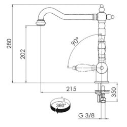 Смеситель для мойки Franke Old England Mono command (Ramato) Thumb