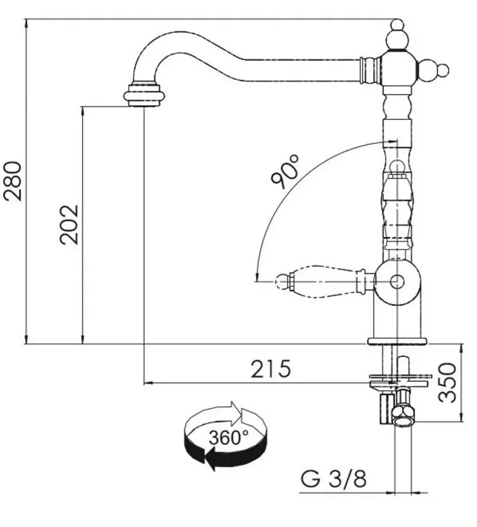 Смеситель для мойки Franke Old England Mono command (Ramato)
