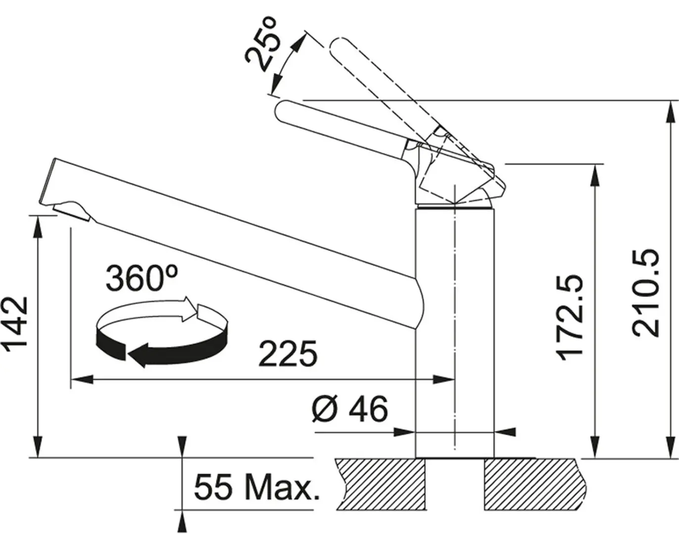 Baterie pentru chiuveta Franke Orbit (Chrome) - 2