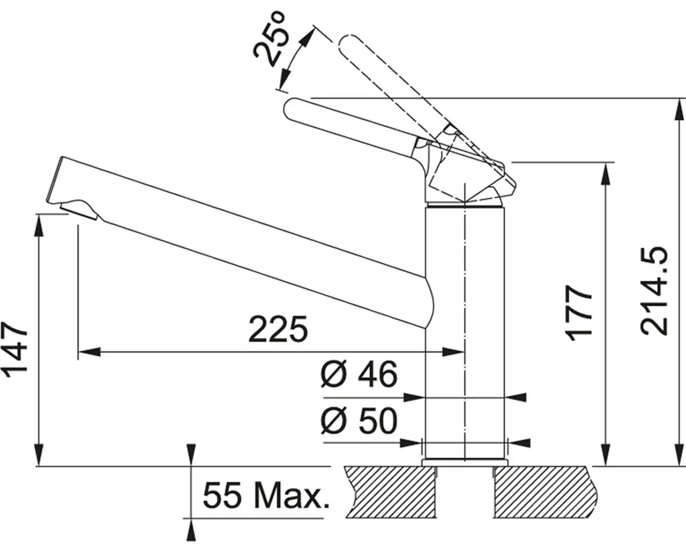 Baterie pentru chiuveta Franke Orbit (Nero) - 2