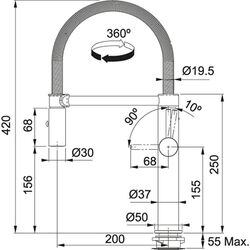 Baterie pentru chiuveta Franke Pescara Semi-Pro L Pull Out Spray (Chrome) Thumb