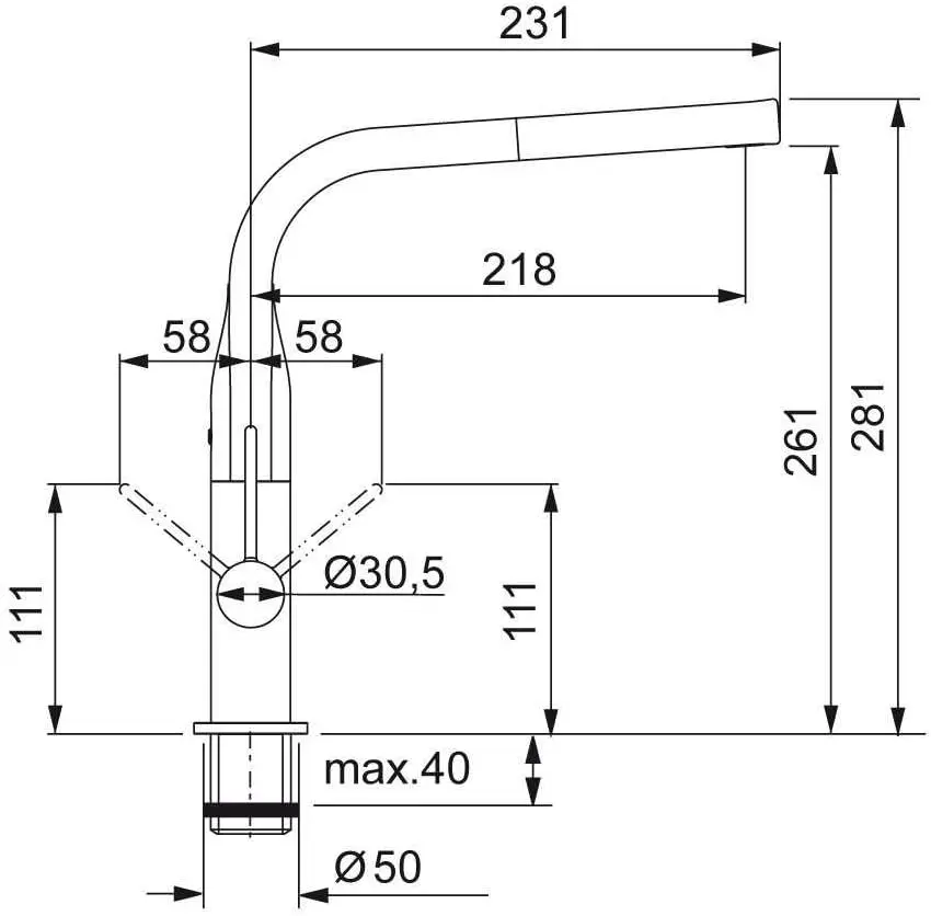 Смеситель для мойки Franke Sinos 115.0259.976 (Inox)