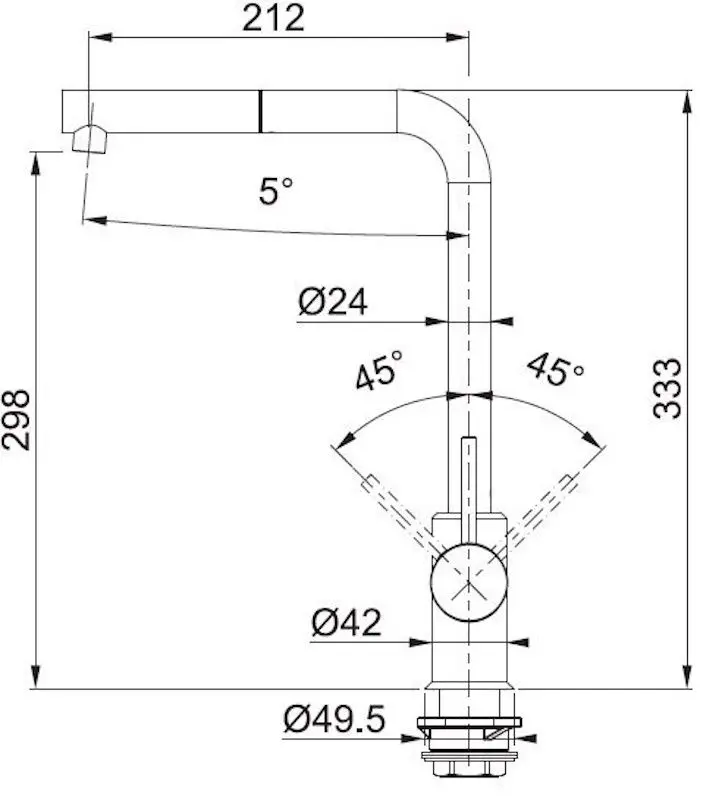 Baterie pentru chiuveta Franke Sirius 115.0668.280 (Chrome) - 2