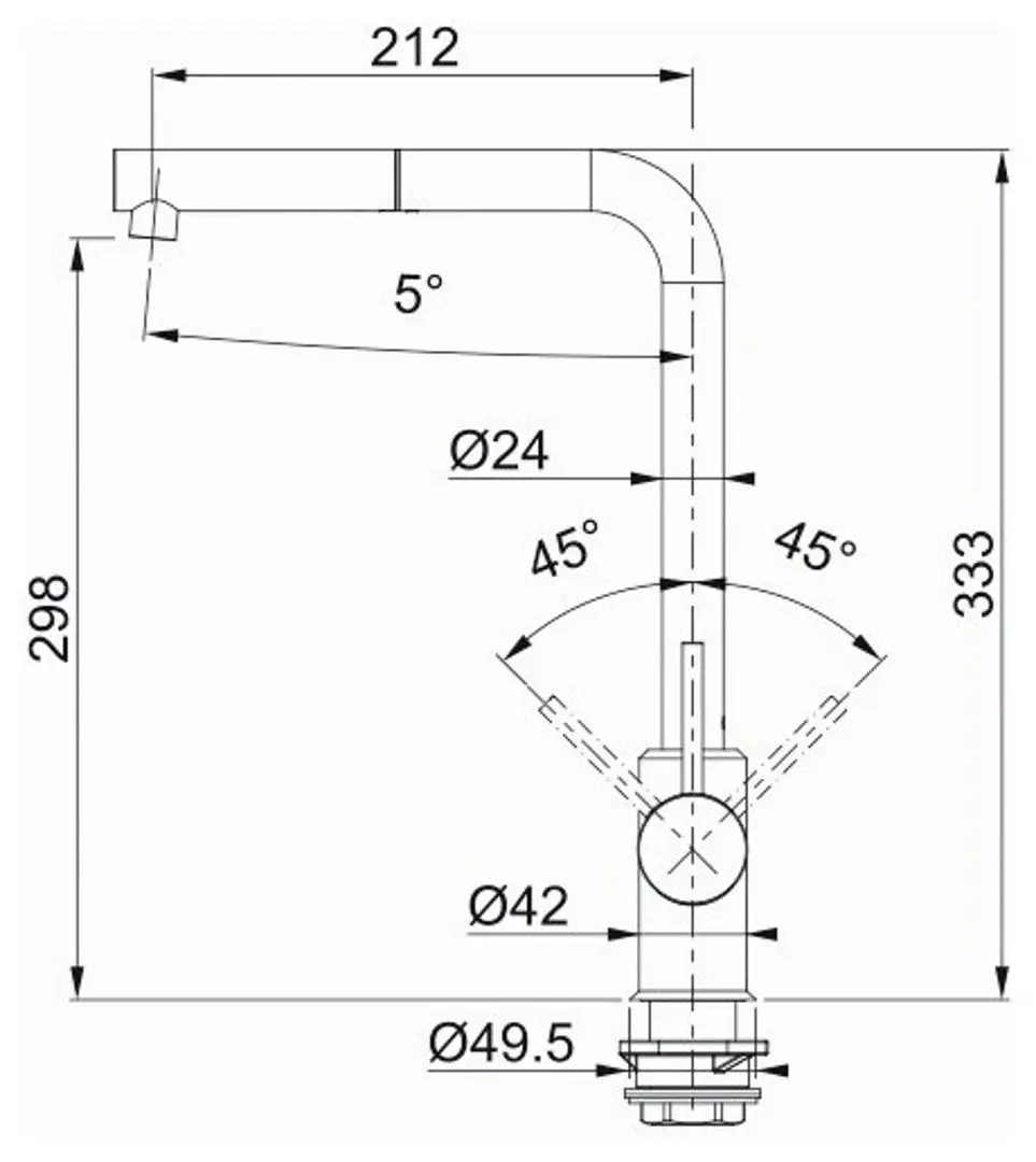 Baterie pentru chiuveta Franke Sirius Pull Out Nozzle (Bianco) - 2
