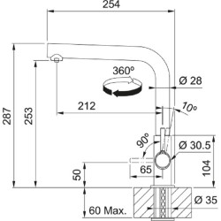 Смеситель для мойки Franke Smart Lina Clear Water (Matte Black) Thumb