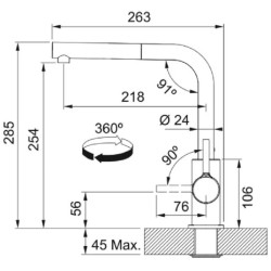 Смеситель для мойки Franke Smart Lina L (Avena) Thumb