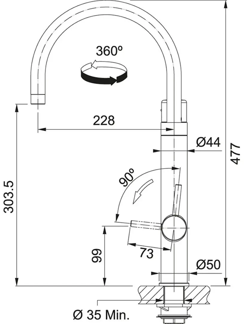 Baterie pentru chiuveta Franke Vital (Chrome/Gun Metal) - 5