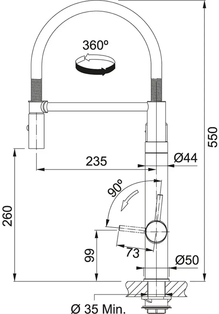 Baterie pentru chiuveta Franke Vital Semi-Pro (Chrome/Gun Metal) - 6