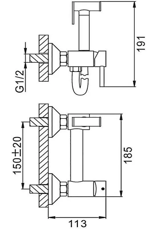 Baterie pentru bideu Frap F7503-6 (Black) - 2